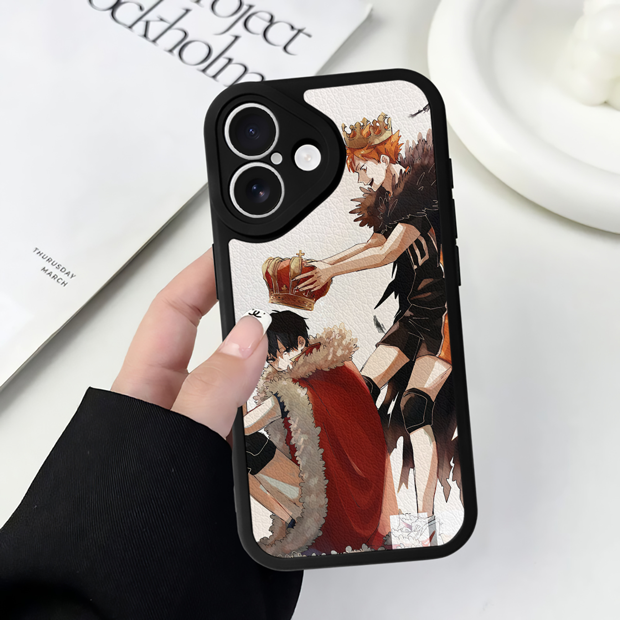 （画像用） ハイキュー!! Haikyu!! 【iPhone 16シリーズ対応】シリコンスマホケース（レザー調） 材質：シリコン